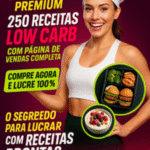 E-BOOK PLR PREMIUM 250 RECEITAS LOW CARB COM PÁGINA DE VENDAS COMPLETA
